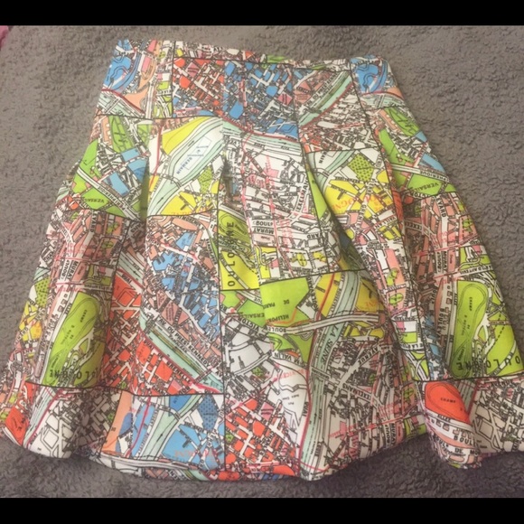 Anthropologie Maeve Carte neoprene Paris map skirt - Picture 2 of 8